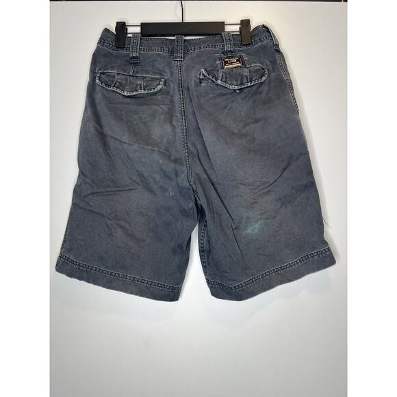 Abercrombie & Fitch Cargo Shorts Mens Sz 31 Dark Gray A&F Khaki Y2K Heavy Cotton - Picture 4 of 8